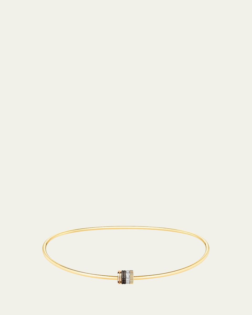 Quatre Classique 18K Tricolor Gold Necklace with Brown PVD and Diamonds